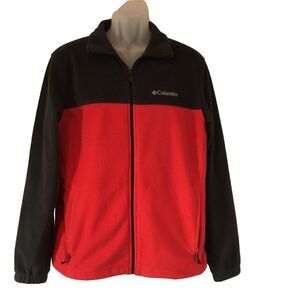 Columbia Men’s Red & Black Full Zip Fleece Jacket Size Medium